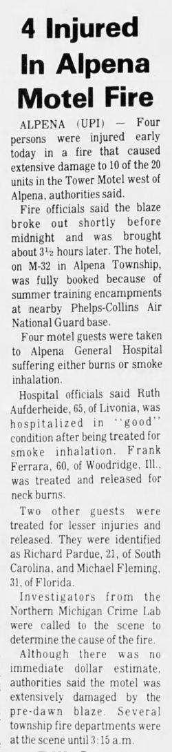 Tower Motel - Jun 14 1979 Article On Fire